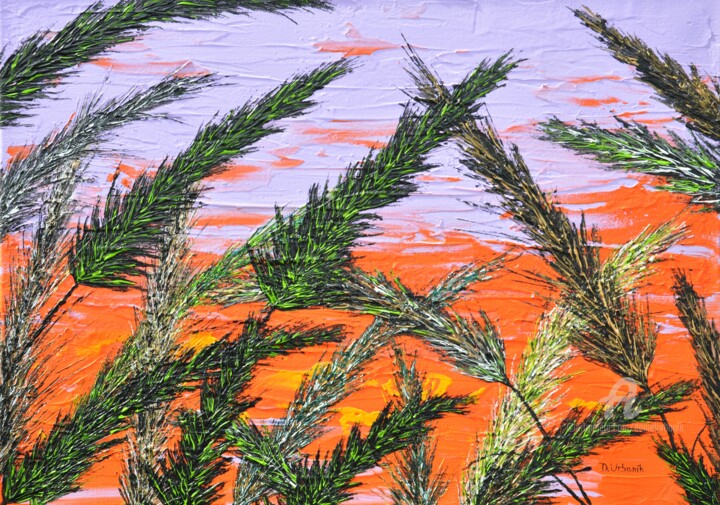 Grass In Purple Color 绘画, 19.7x27.6 in
