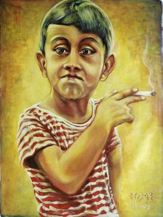 Il monello Peinture, 24,4x18,5 in