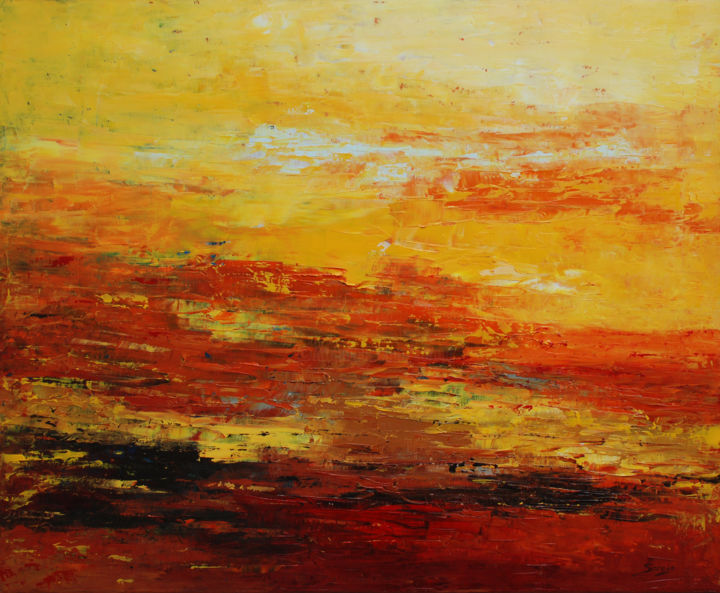 绘画 标题为“Mid Summer (1283-12…” 由Saroja Van Der Stegen, 原创艺术品, 油 安装在木质担架架上
