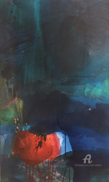Painting titled "Sinking heart" by Olivia Melchior, Original Artwork