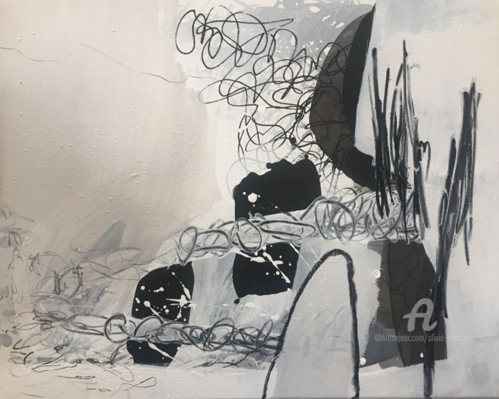 Painting titled "Winterstory" by Olivia Melchior, Original Artwork