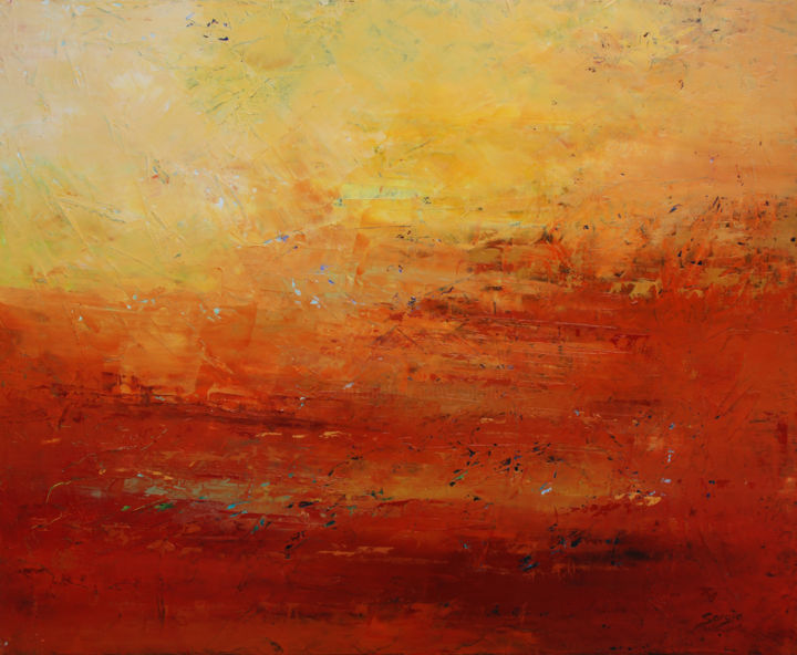 绘画 标题为“Summer (1282-12F)” 由Saroja Van Der Stegen, 原创艺术品, 油 安装在木质担架架上