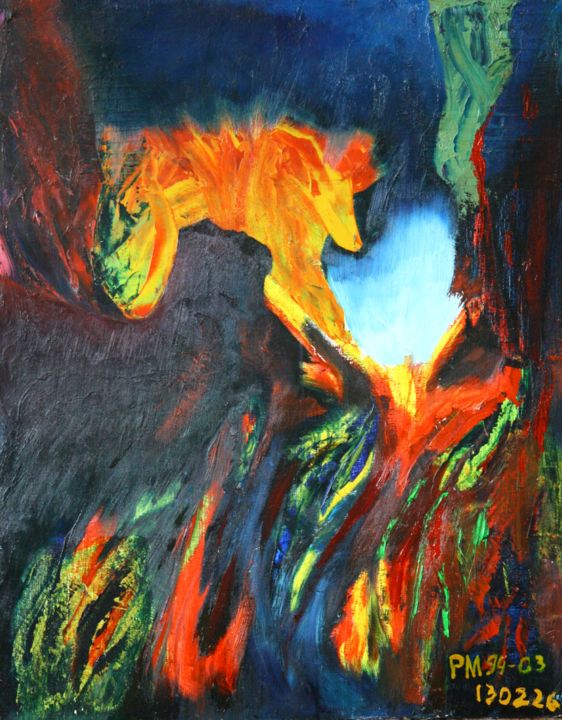 Ζωγραφική με τίτλο "Great Eruption Numb…" από Pertti Matikainen, Αυθεντικά έργα τέχνης, Λάδι