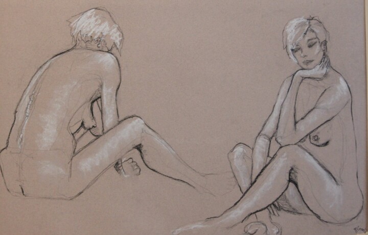 N°228 Etude avec rehauts blancs 图画, 14.2x22.8 in