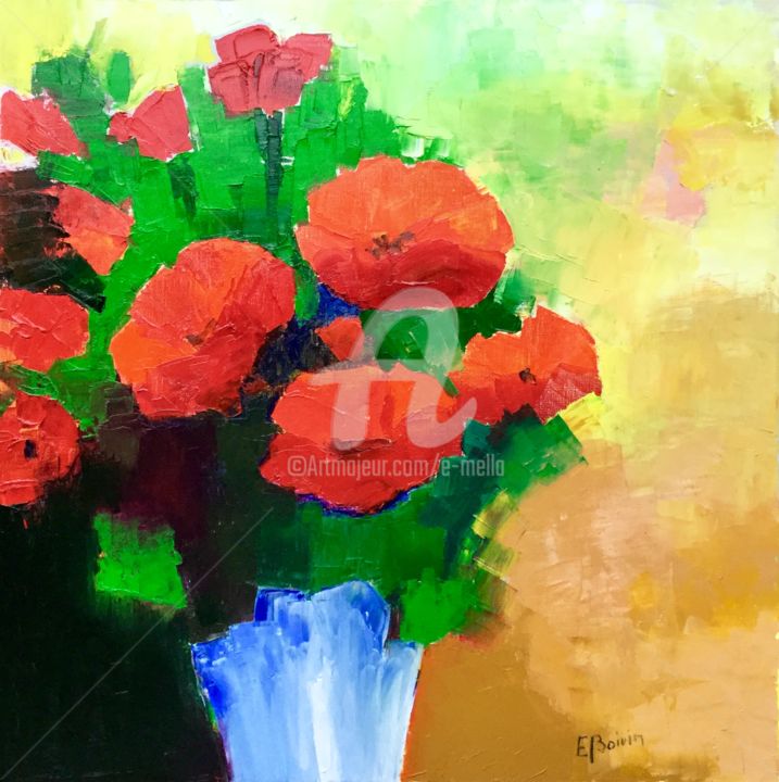 Coquelicots au vase bleu