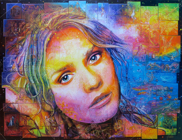 Helene de Troie Sylvaine MERLET 绘画, 31.9x45.7 in
