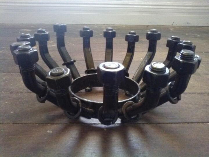 Sculpture titled "Feeding the World" by Justin Webb, Original Artwork, Metals