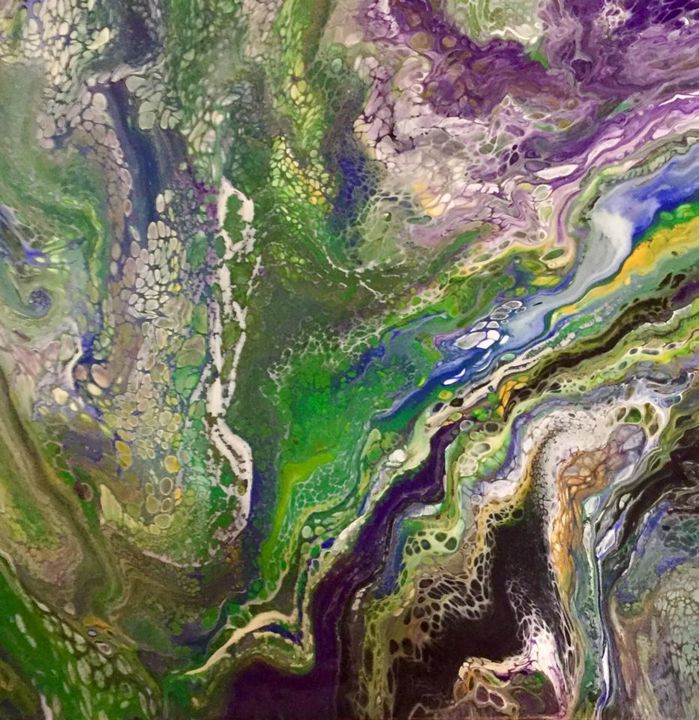 Peinture intitulée ""Ma Terre vue du ci…" par Adina De Souzy, Œuvre d'art originale