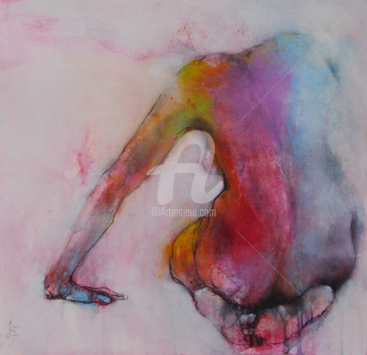 Peinture intitulée "dos rouge" par Laurent Bergues, Œuvre d'art originale, Acrylique