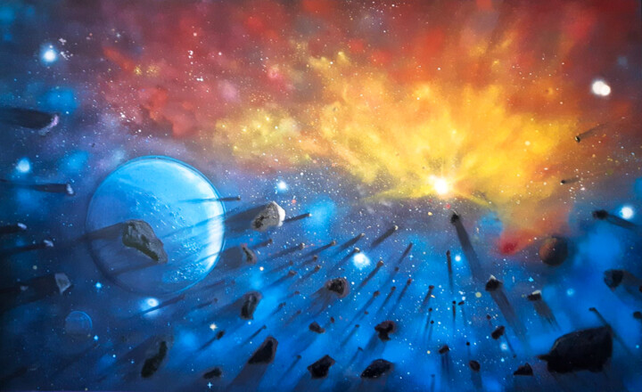 Painting titled "KEPLER 186 F" by Antonio Bagia, Original Artwork, Acrylic