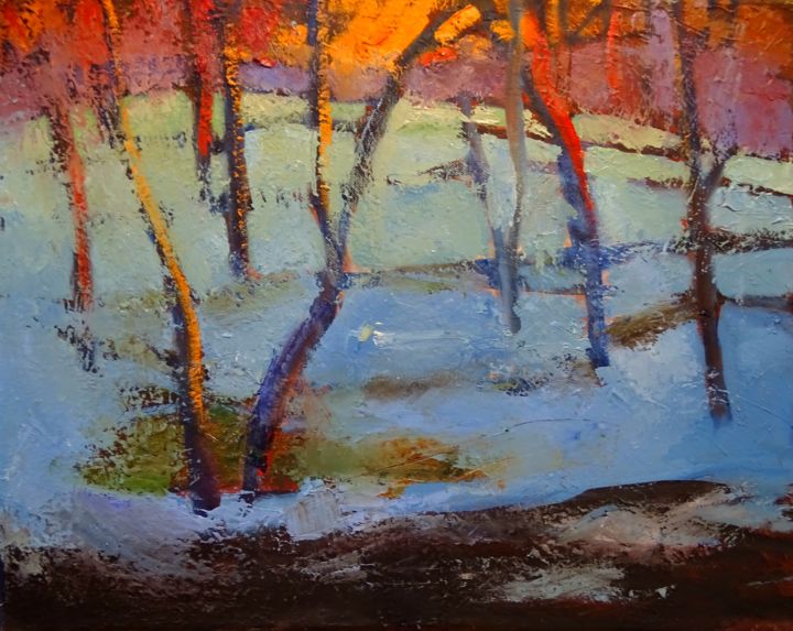 Winter park Painting, 15.8x19.7 in