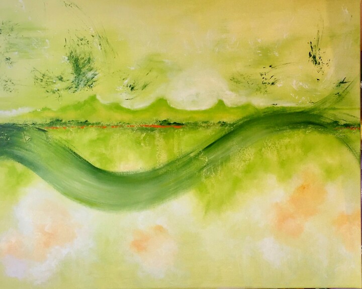 Peinture intitulée "Nature en vibration" par Marc Lasserre, Œuvre d'art originale, Huile Monté sur Châssis en bois