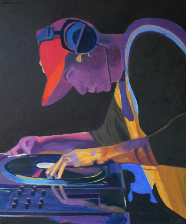 Peinture intitulée "Le D.J." par Catherine Costet (Lccat), Œuvre d'art originale, Huile