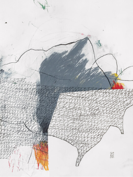 Dessin intitulée "ONE AND FOR ALL" par Luc Pierre, Œuvre d'art originale, Fusain