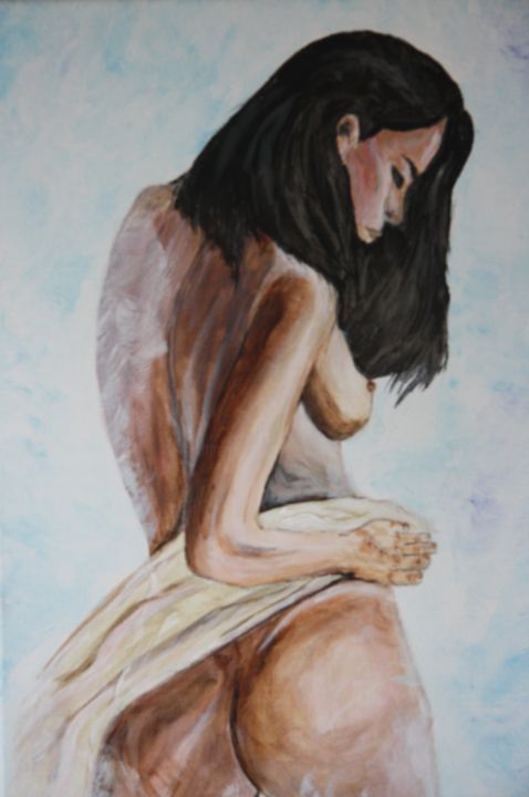 Pintura titulada "Douche" por Edmond Dechamps, Obra de arte original, Acrílico