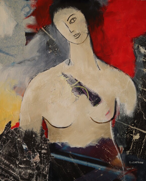 Au milieu de la nuit 绘画, 28.7x23.6 in