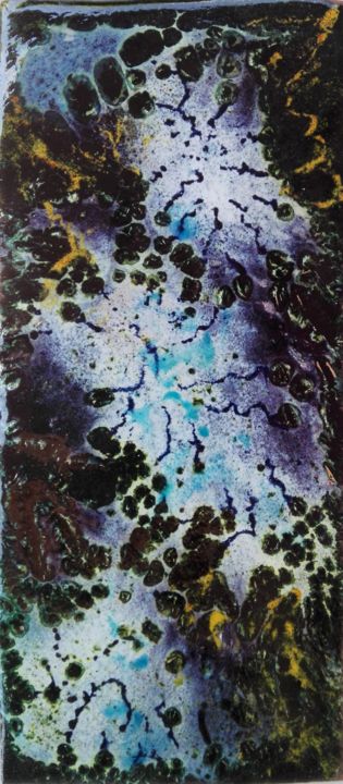 Peinture intitulée "Ame-no-Uzume - Pièc…" par Isabelle Mathis, Œuvre d'art originale, Émail Monté sur Pierre
