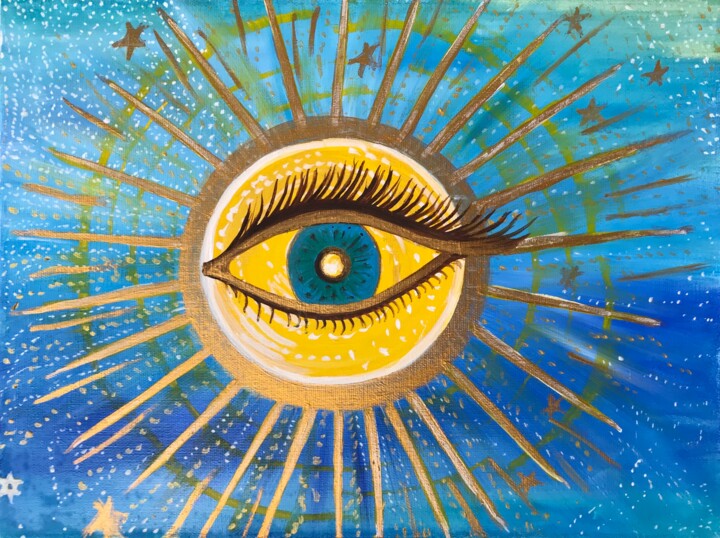 Third eye in Galaxy 绘画, 11.8x15.8 in