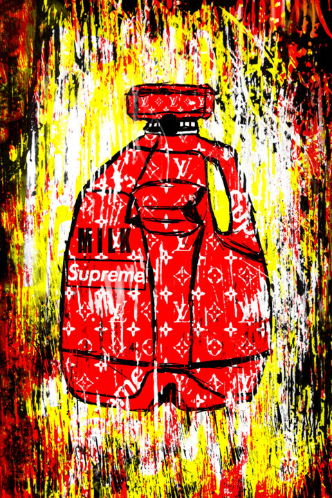 Painting titled "supreme milk" by Rachel Berthiaume, Original Artwork