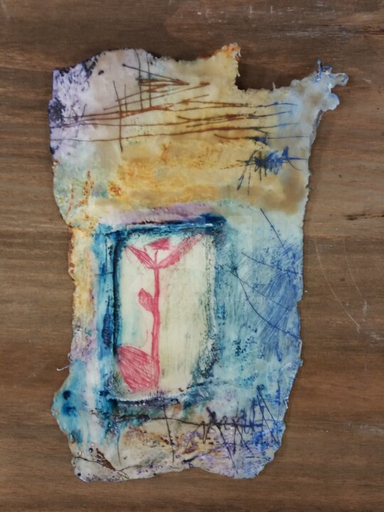 Malerei mit dem Titel "Territoire symbole…" von Anne Maury, Original-Kunstwerk