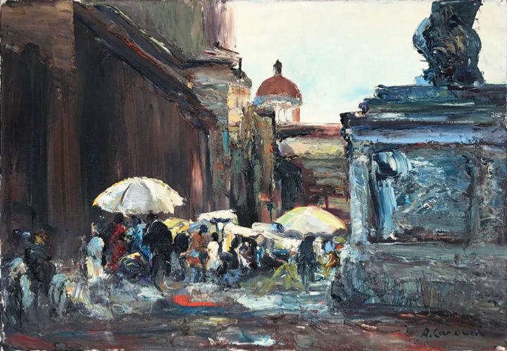 Painting titled "Senza titolo 4" by Adolfo Carducci, Original Artwork, Oil