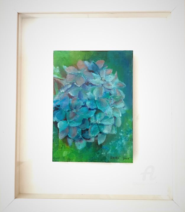 "Hydrangea" Painting, 13x11 in
