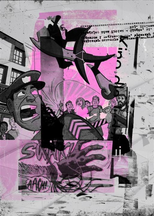 Digital Arts titled "Where is my hero?" by Tomasz Rolko, Original Artwork, Collages