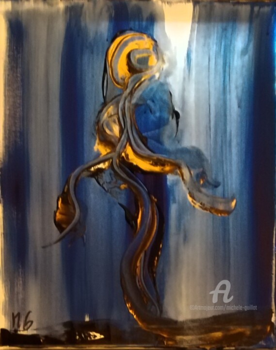 Painting titled "GITANE / GYPSY" by Michele Madeleine Guillot, Original Artwork, Acrylic Mounted on Wood Stretcher frame