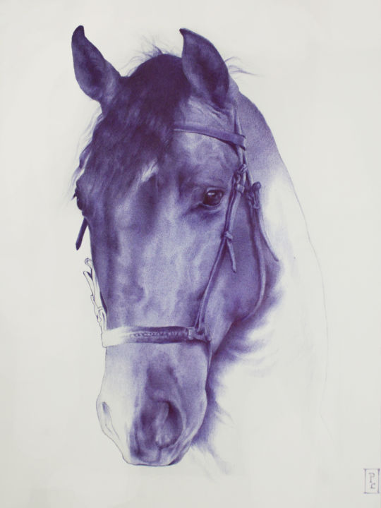 Drawing titled "cocordano-sang-bleu…" by Pauline Cocordano, Original Artwork, Ballpoint pen