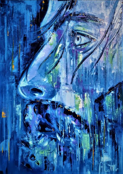 Картина под названием "Wondering" - Adriaan Lotter, Подлинное произведение искусства, Масло