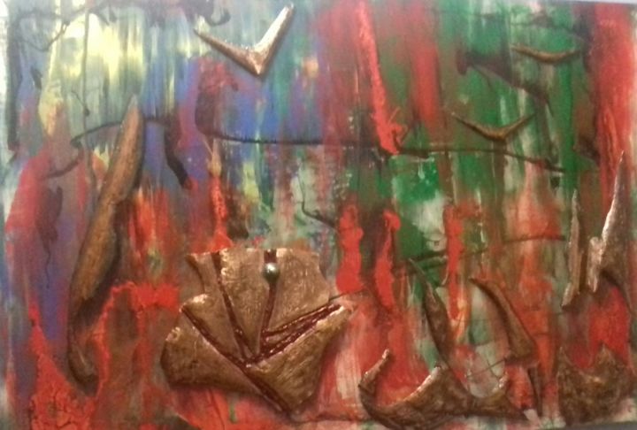 " Burning Hell " 绘画, 23.6x35.4 in