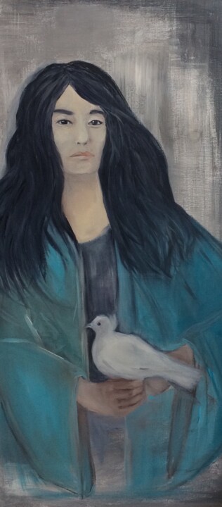 Peinture intitulée "yoko ono" par Marie Pascale Martins, Œuvre d'art originale, Huile