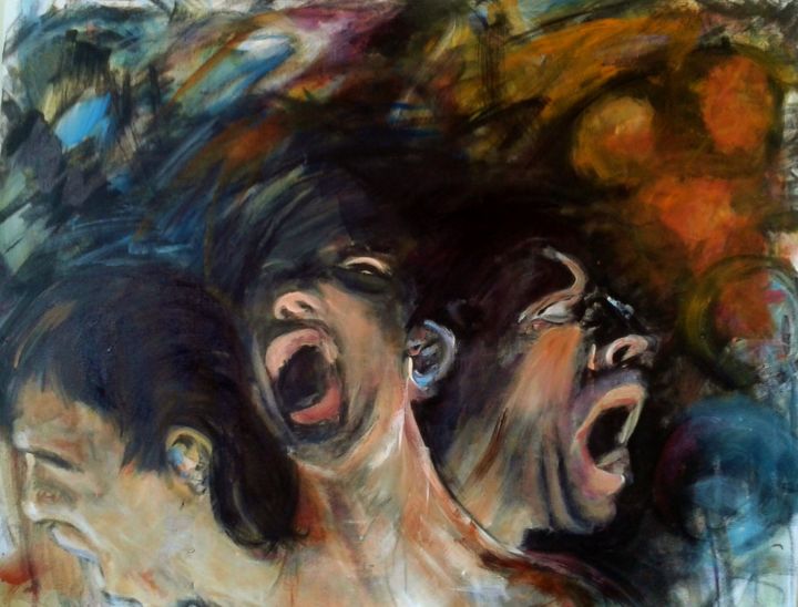 Painting titled "" Souffrance Invisi…" by Josiane Giuily, Original Artwork, Acrylic