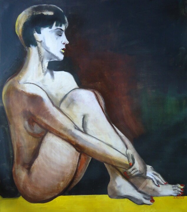 Painting titled "Обнаженная № 8" by Vadim Kuznetsov, Original Artwork, Acrylic