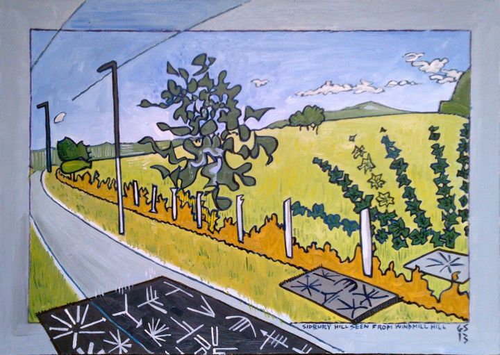 Painting titled "Sidbury Hill Seen F…" by Gerald Shepherd F.F.P.S., Original Artwork, Oil
