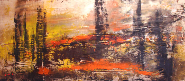 Painting titled "Manhattan" by Pascal Thomas, Original Artwork, Acrylic