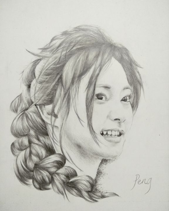 Tekening getiteld "周子瑜.jpg" door Ooi Peng Yeh, Origineel Kunstwerk, Potlood