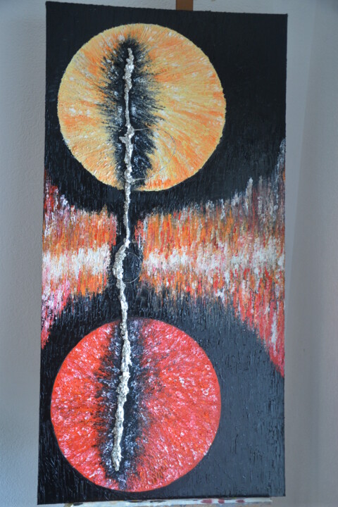 Peinture intitulée "Le Lien" par Charlie Vergeot, Œuvre d'art originale, Huile Monté sur Châssis en bois