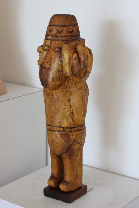 Scultura intitolato "Fétiche" da Max Bernard, Opera d'arte originale, Legno