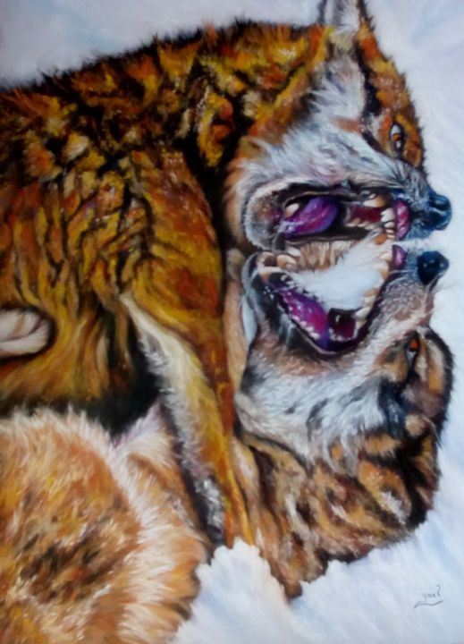 Drawing titled ""CANIS LUPUS"" by Yaël En Couleurs, Original Artwork, Pastel