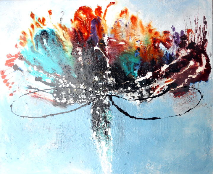 Peinture intitulée "spectrum-libelula" par Mysane, Œuvre d'art originale, Autre
