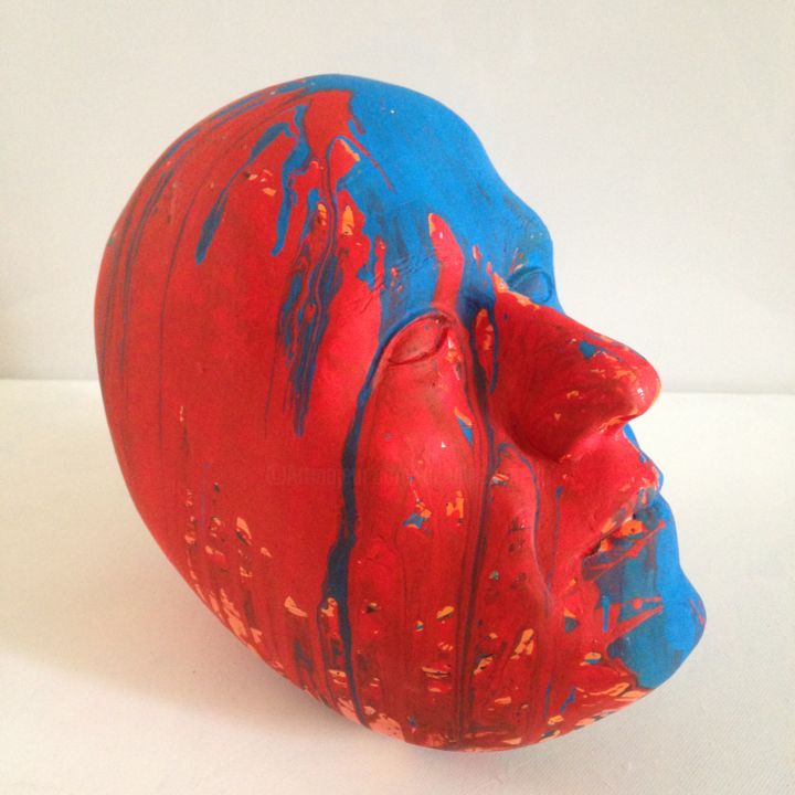 Testa d'artista. Artist's head. 雕塑, 8.7x10.6 in