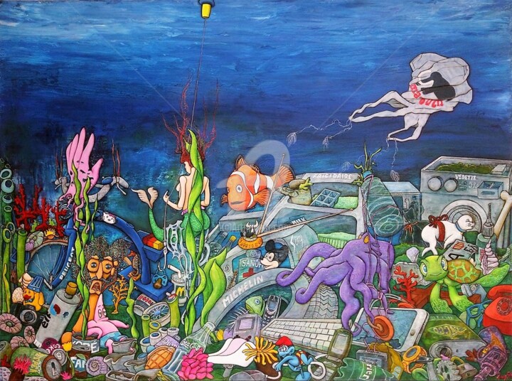 绘画 标题为“Untitled-one by #2n…” 由Denis Michel (2nyss), 原创艺术品, 丙烯
