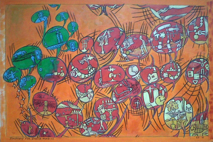 Painting titled "Symphony For Speech…" by Gerald Shepherd F.F.P.S., Original Artwork, Oil