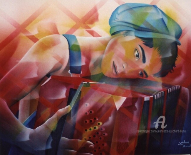 Peinture intitulée "flons-flons" par Jeannette Guichard-Bunel, Œuvre d'art originale, Huile