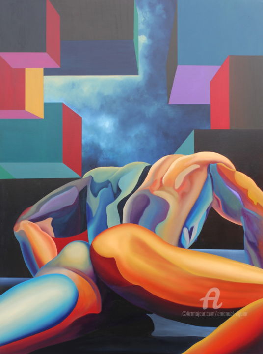 O HOMEM .. A FERA 绘画, 78.7x59.1 in