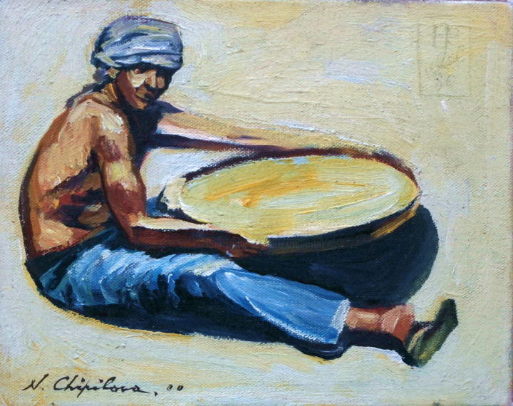 Painting titled "Tamis" by Nathalia Chipilova, Original Artwork, Oil