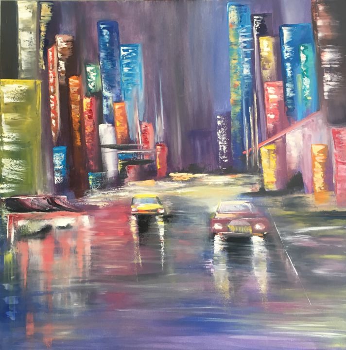 Pintura titulada "Secrets of the nigh…" por Artealegre By Yulia, Obra de arte original, Oleo