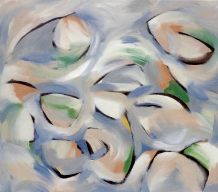 Painting titled "For Paul Klee" by Gregg Simpson, Original Artwork, Oil Mounted on Wood Stretcher frame