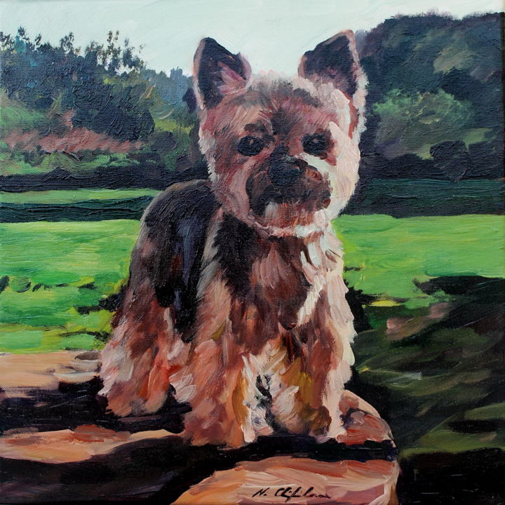 Painting titled "Ombrelle, yorkshire" by Nathalia Chipilova, Original Artwork, Acrylic